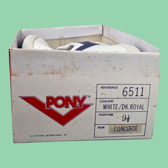 Vintage 1979 Pony Concorde Sneakers White/Dk. Royal 6511 Men\'s Size 9.5 NOS READ main image 11
